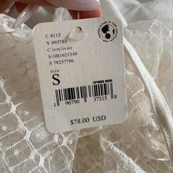 BNWT Free People tulle ivory  blouse sz Small $78 - Picture 7 of 9